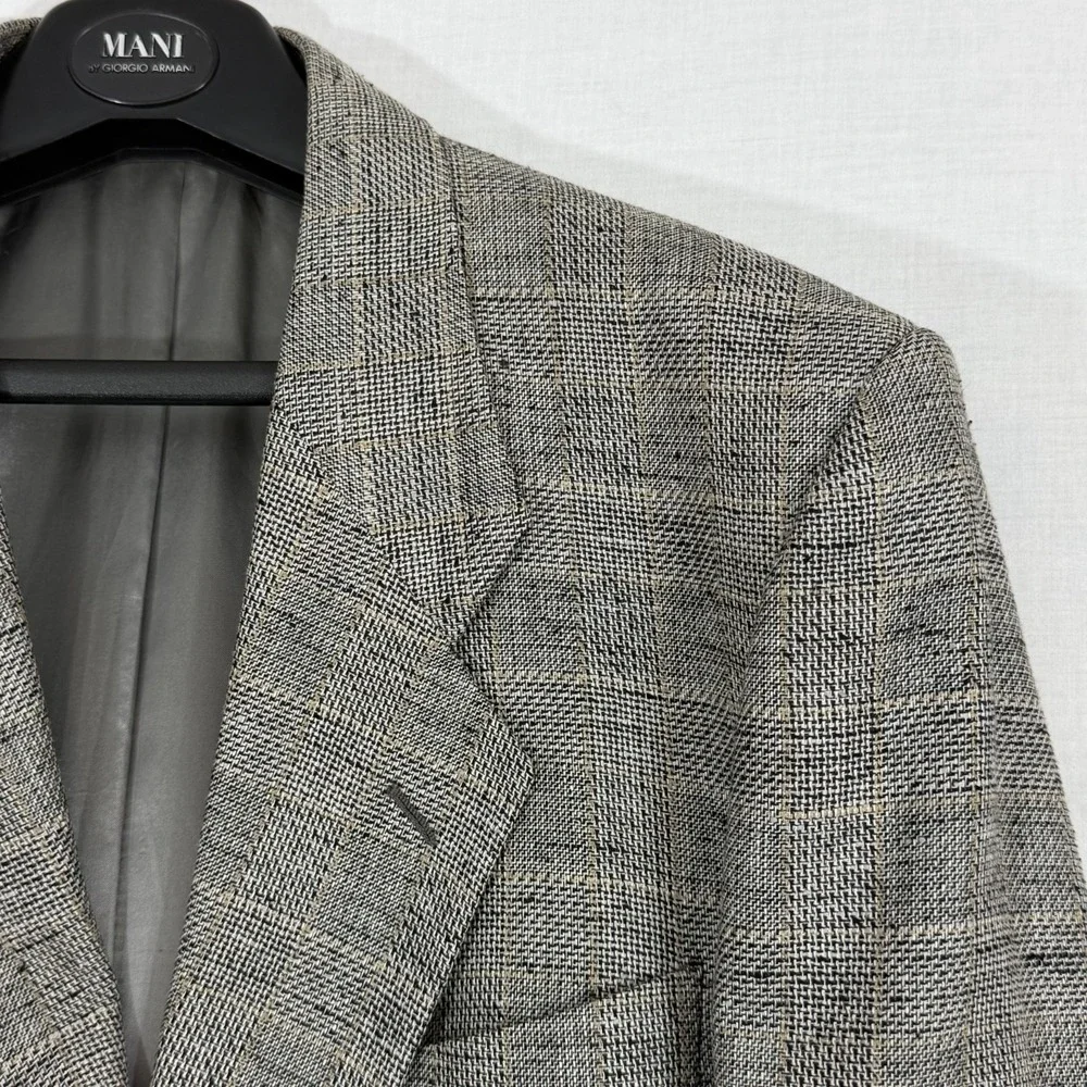 Mani by Giorgio Armani 42L Blazer Jacket Sport Coat Wool Silk Cotton Italy